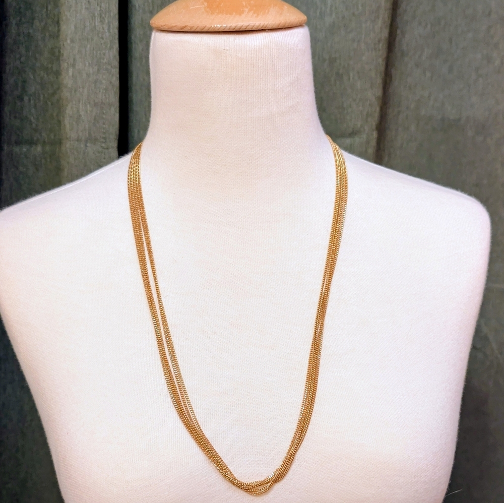 Monet Gold Double Strand Necklace